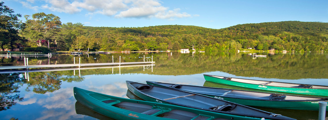 canoes on the dock