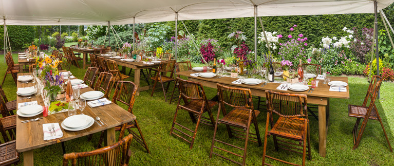 Hemlock Garden Tent - Tables Panorama