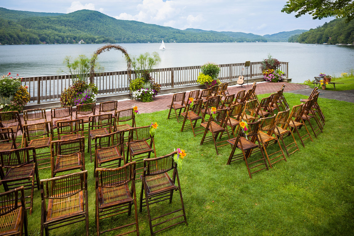 lakefront patio ceremony