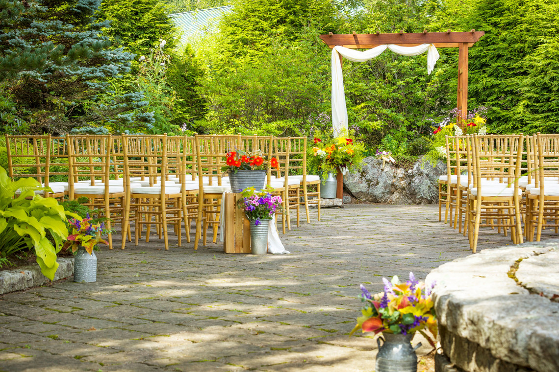 Garden wedding setup