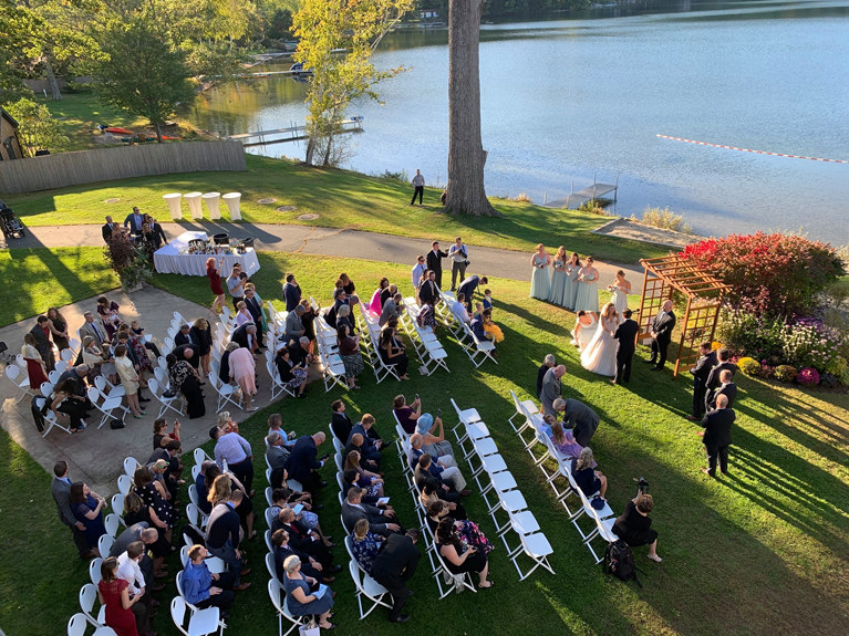 Terrace Patio Wedding Overhead Shot